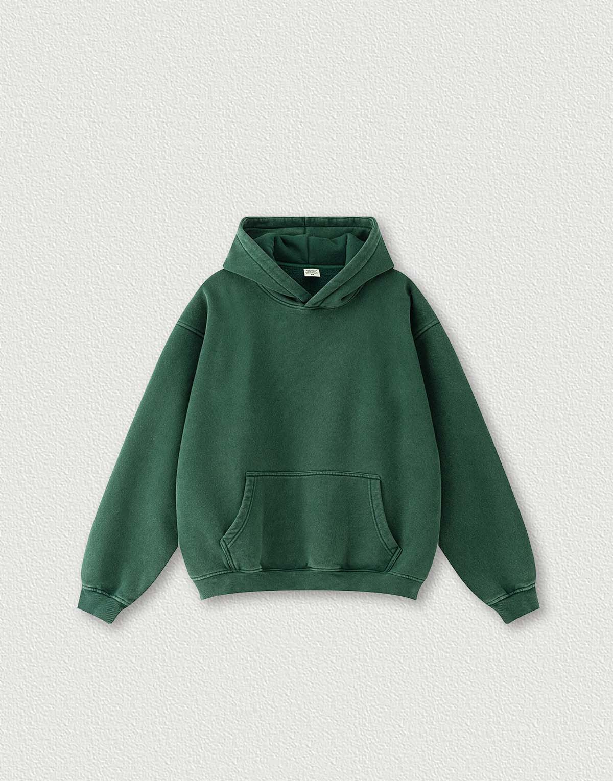 Loose-Fit Washed Vintage Streetwear Fleece Hoodie for Men-mh292-2